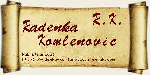 Radenka Komlenović vizit kartica